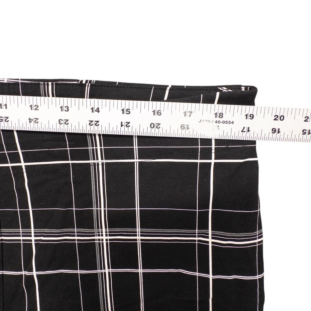 Chicos Ankle Pants Size 3R XL/16R Stretchy Pull On Plaid Black White Slimming - Picture 4 of 8